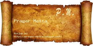 Prager Metta névjegykártya